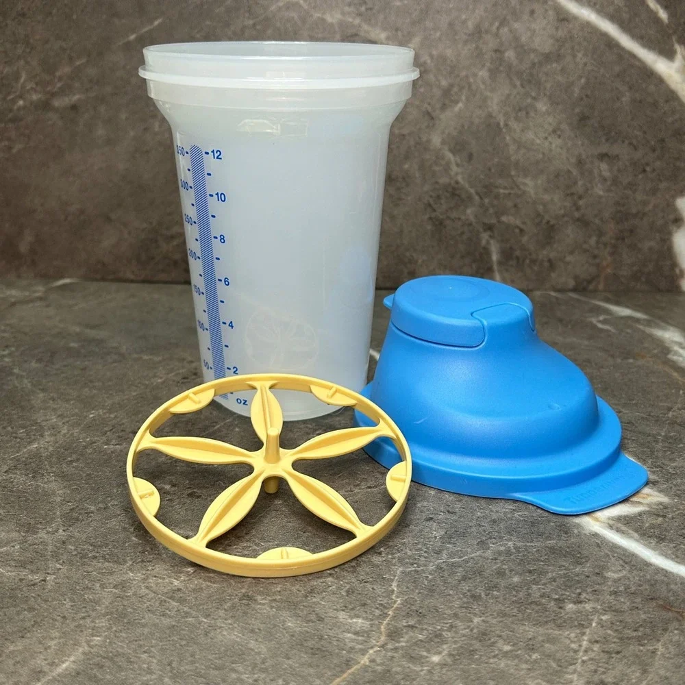 Tupperware Quick Shake Container 15oz 450ml Blue Lid Blender Insert 7737A-3